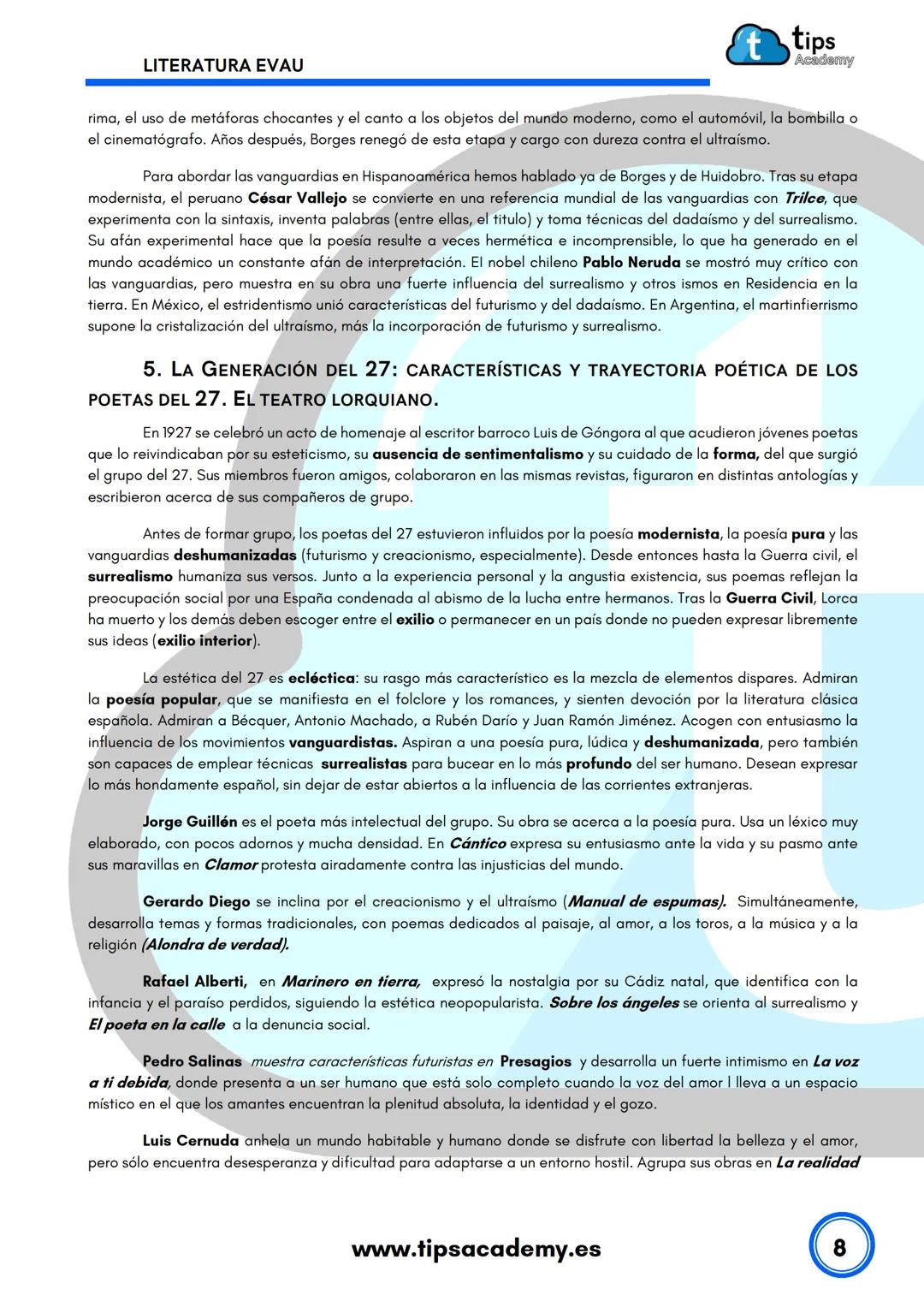 # LENGUA

2º BACHILLERATO

Resúmenes literatura 2023-2024

www.tipsacademy.es # LITERATURA EVAU

tips
Academy

1. EL REALISMO Y EL NATURALIS