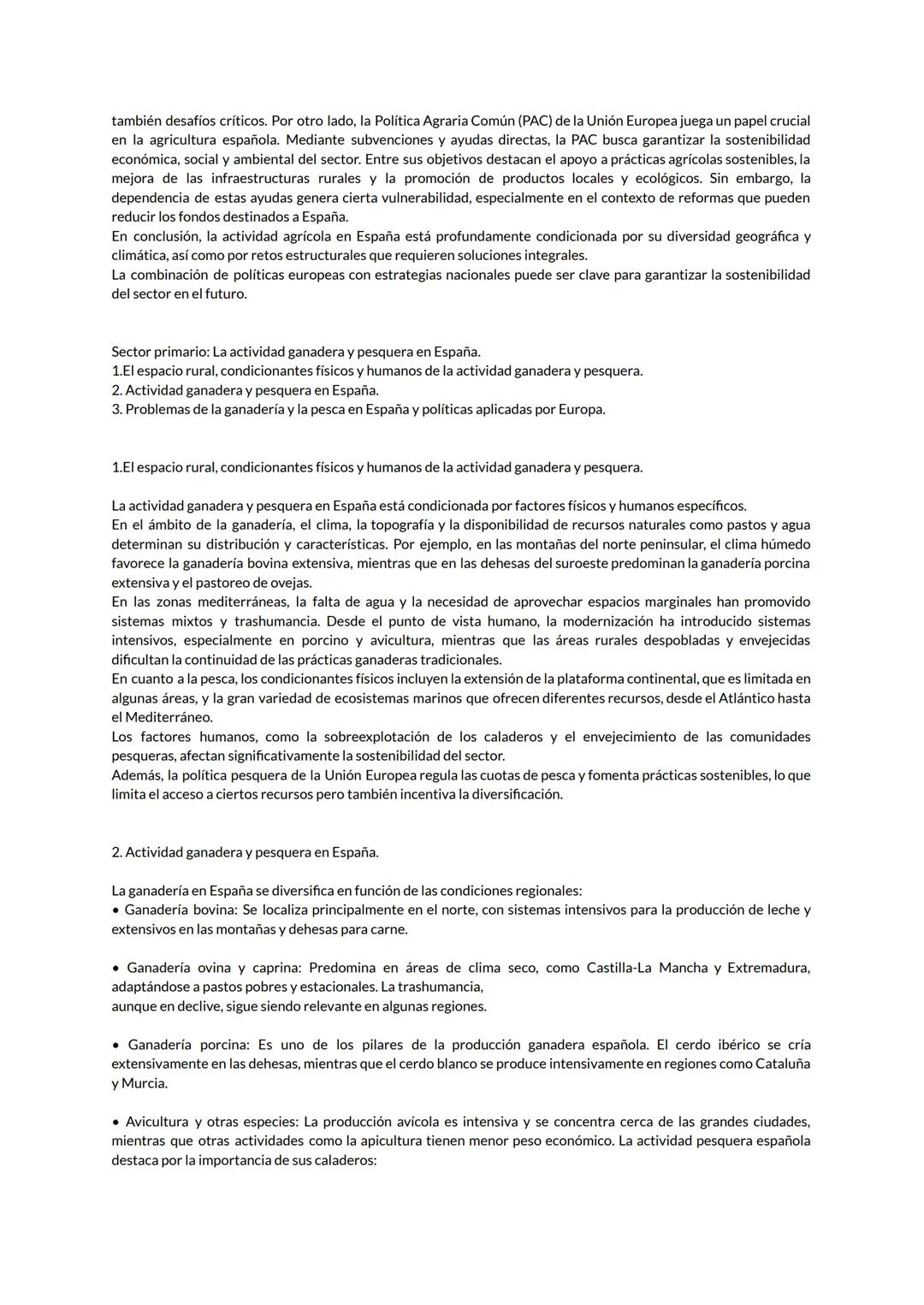 # Los espacios del sector primario

Sector primario: La actividad agrícola en España.

1. El espacio rural y los condicionantes físicos y hu