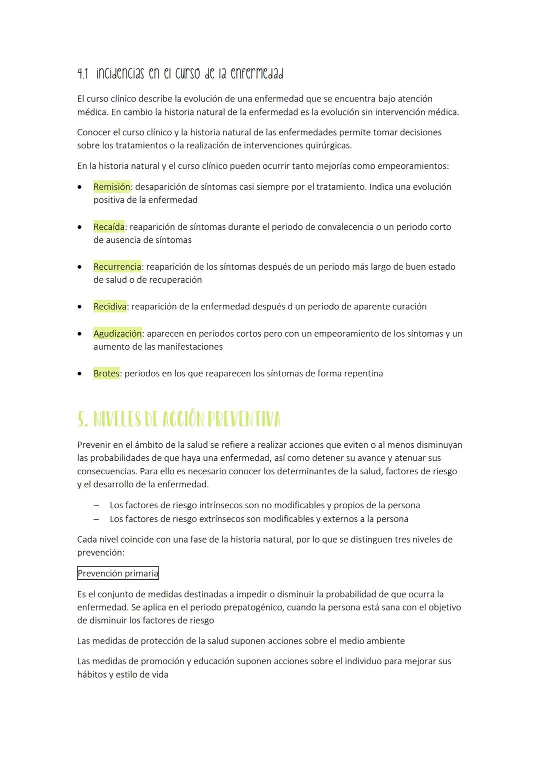 1. CONCEPTO DE SALUD Y ENFERMEDAD
Salud: completo estado de bienestar físico, mental y social, y no solo la ausencia de enfermedad
Factores 