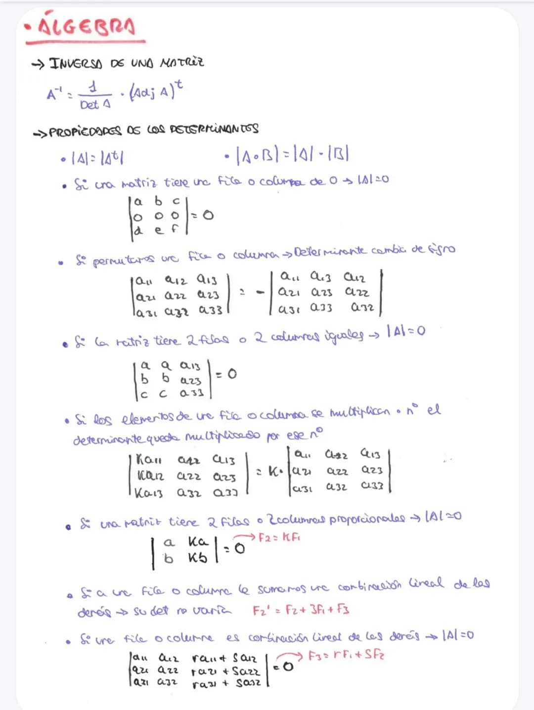 Resumen matemáticas II completo EBAU 2ºBachillerato