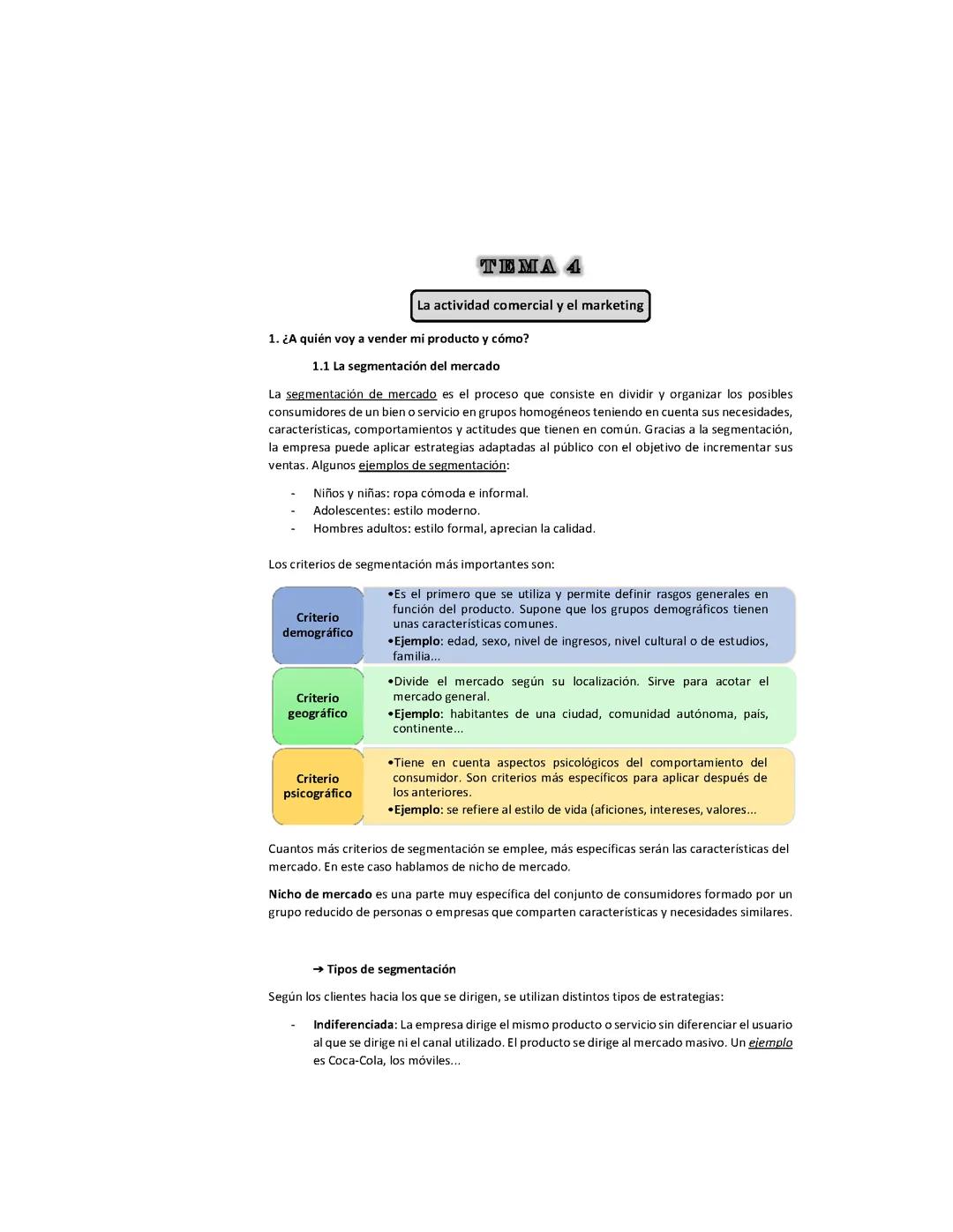 Actividad Comercial y Marketing - Resumen Tema 4