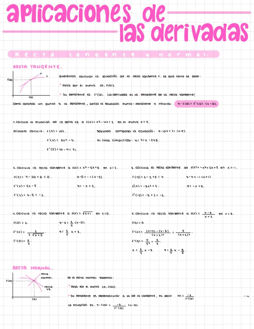 III Derivadas
La derivada sirve para medir la variación de una función en un punto.
r
1. Calcula la derivada de a, b, c, a ye.
f(a+n)
f(a)
I