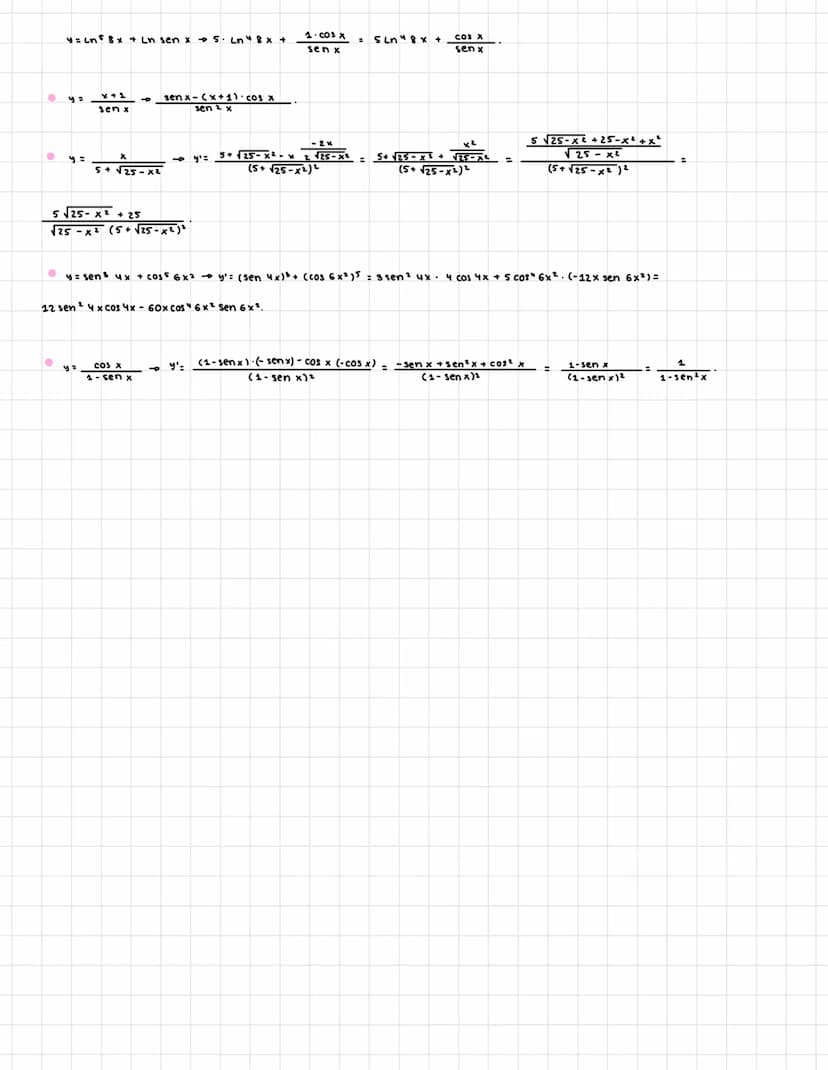 III Derivadas
La derivada sirve para medir la variación de una función en un punto.
r
1. Calcula la derivada de a, b, c, a ye.
f(a+n)
f(a)
I