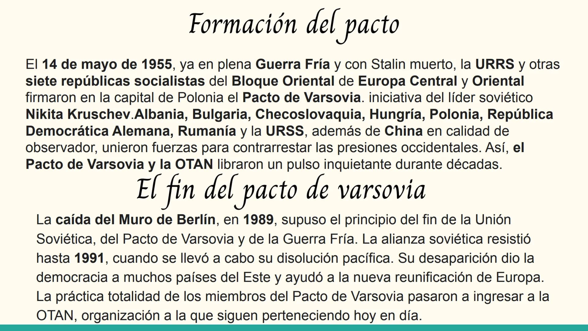 OTAN
4 de abril de 1949
Natalia y Nadir
LA GUERRA FRÍA
CREACIÓN DE LA OTAN
Y
EL PACTO DE VARSOV
МИРА
Colos
И
ВАРШАВСКИЙ
AM3MA
Del 14 de mayo