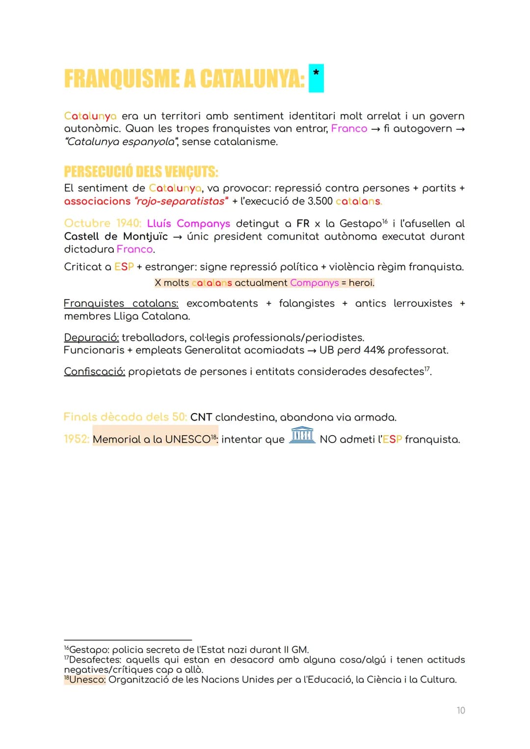 HISTÒRIA T5: El Franquisme
Franquisme: període on un règim totalitari (establert x força militar) que va
eliminar la REP legalment constituï