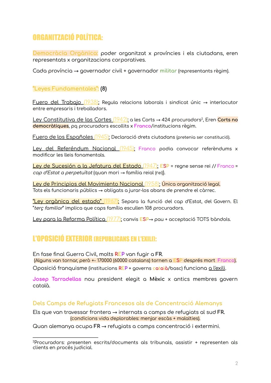 HISTÒRIA T5: El Franquisme
Franquisme: període on un règim totalitari (establert x força militar) que va
eliminar la REP legalment constituï