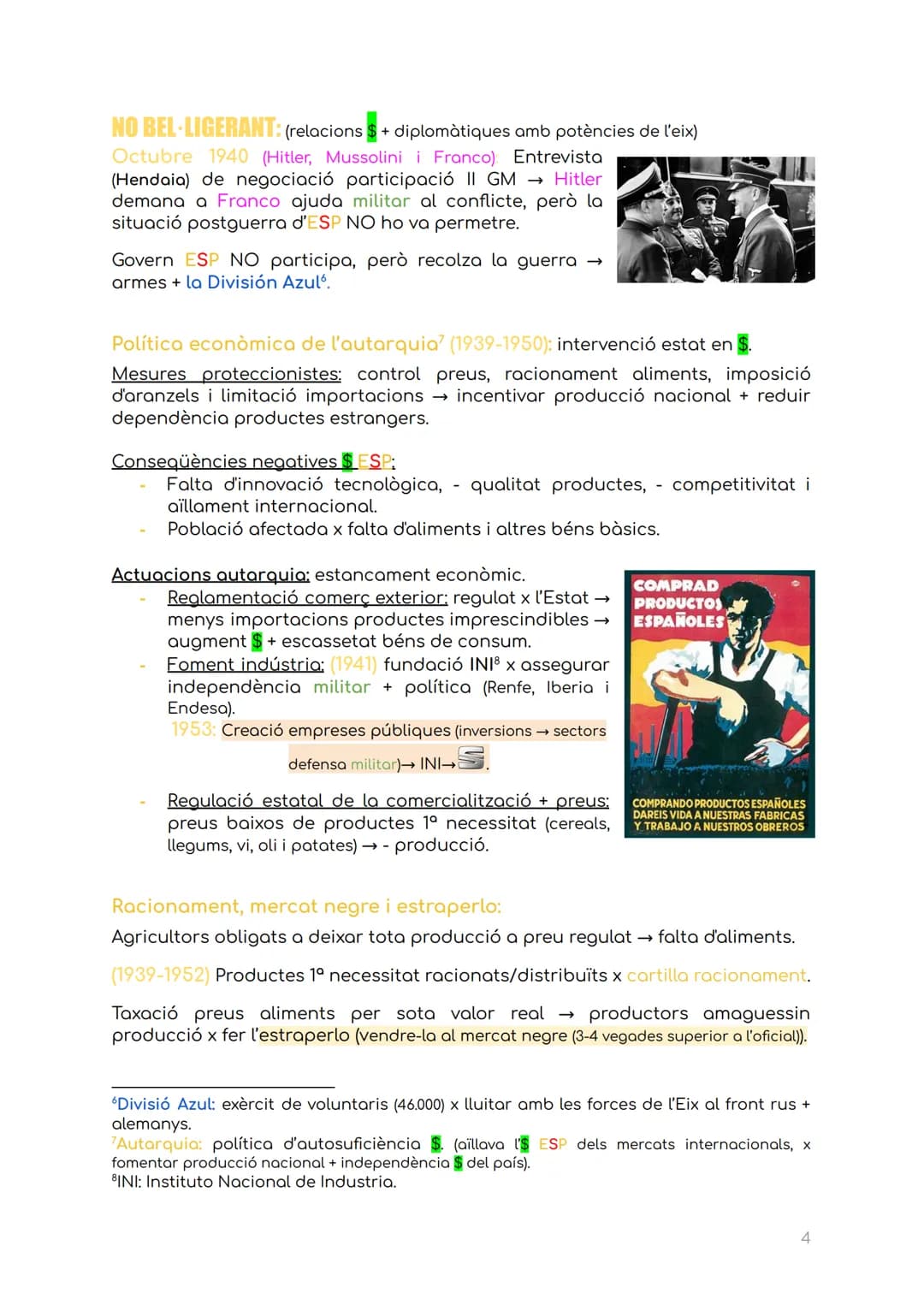 HISTÒRIA T5: El Franquisme
Franquisme: període on un règim totalitari (establert x força militar) que va
eliminar la REP legalment constituï