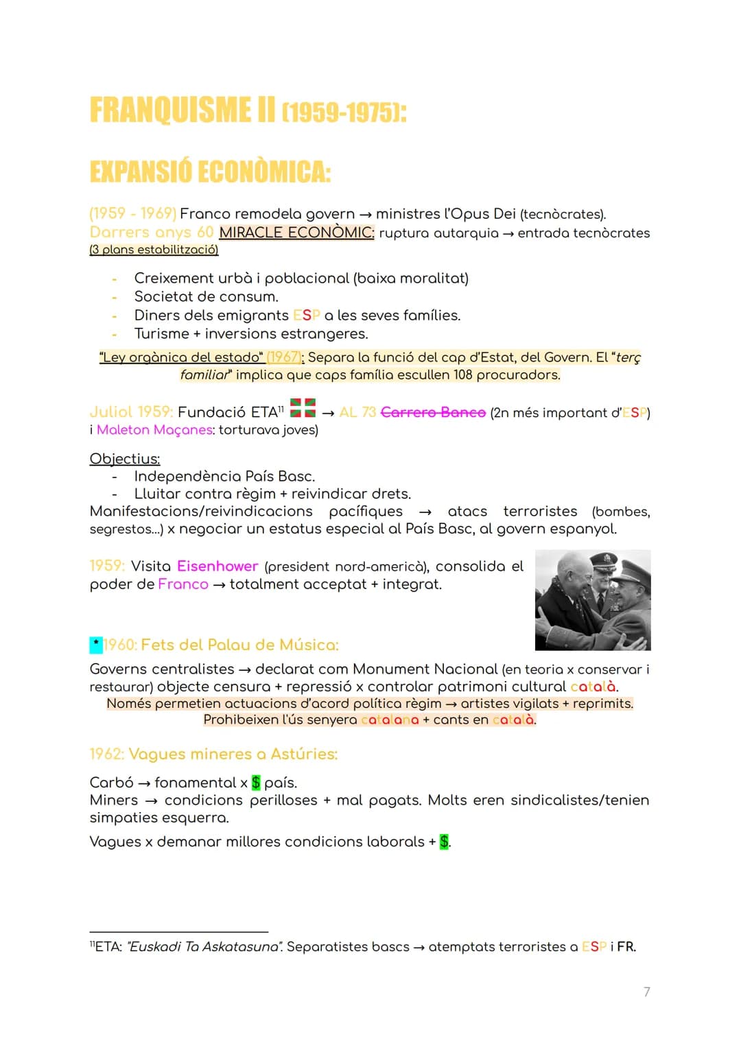 HISTÒRIA T5: El Franquisme
Franquisme: període on un règim totalitari (establert x força militar) que va
eliminar la REP legalment constituï