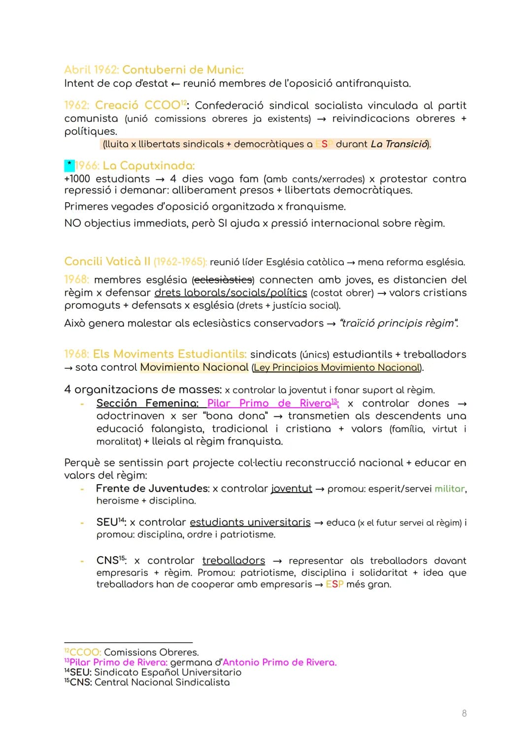 HISTÒRIA T5: El Franquisme
Franquisme: període on un règim totalitari (establert x força militar) que va
eliminar la REP legalment constituï