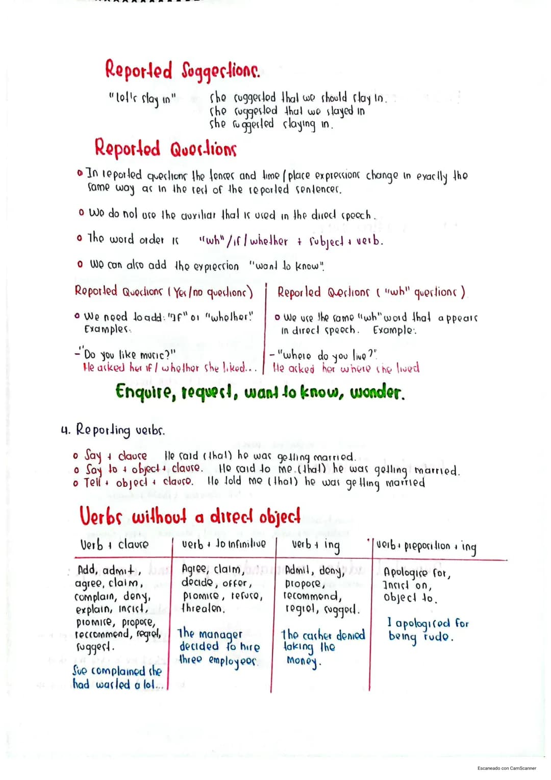 •Reported Speech
Time and place expressions (depending on the context)
Direct Speech.
Reported Speech.
Today
Tomorrow
Yesterday
Two days ago