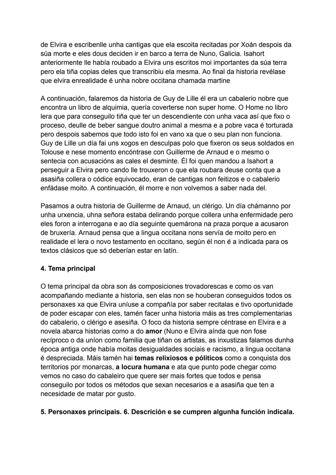 Contextualización pormenorizada (tipo de agrupamentos, estamentos sociais,
estratificación,...).

Esta novela establécese na época medieval 