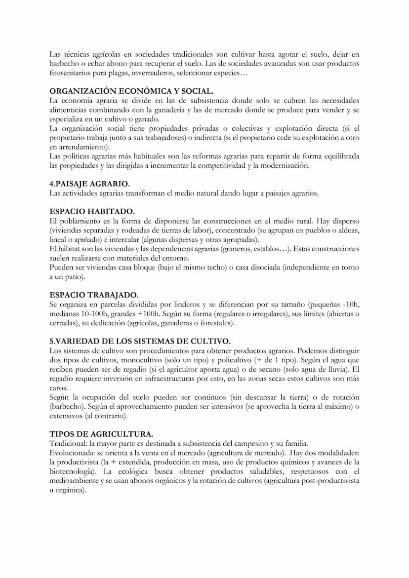 TEMA 6 GEOGRFÍA
1.LOS ESPACIOS AGRARIOS.
El sector primario se compone de las actividades económicas usadas para obtener recursos de la
natu