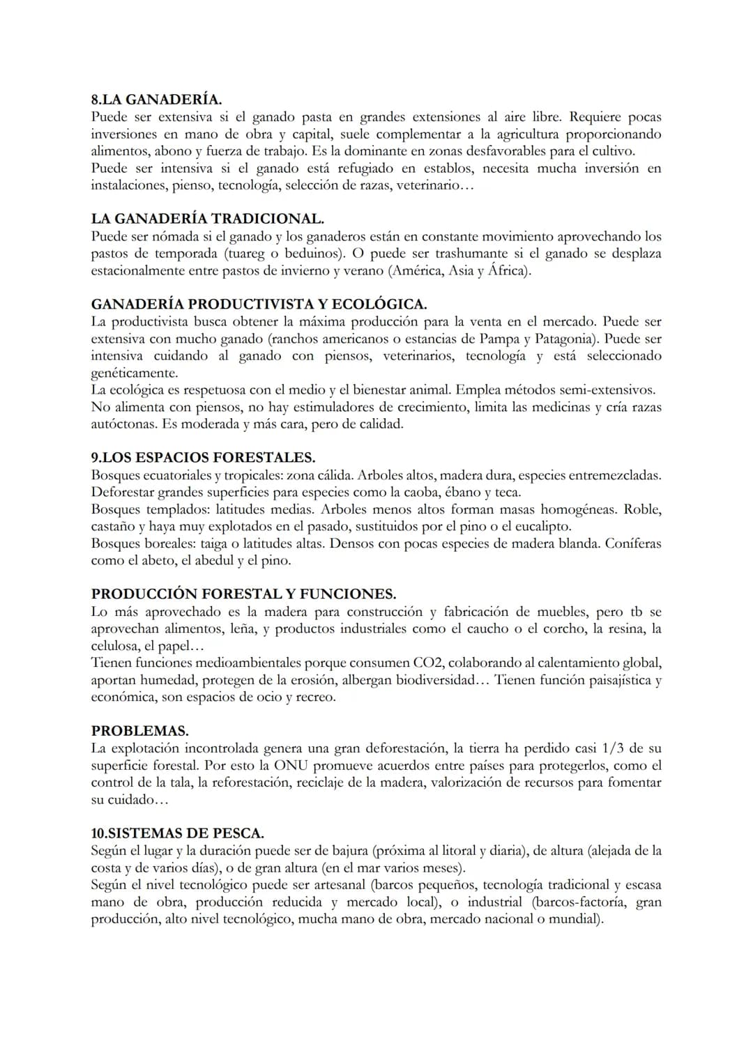 TEMA 6 GEOGRFÍA
1.LOS ESPACIOS AGRARIOS.
El sector primario se compone de las actividades económicas usadas para obtener recursos de la
natu