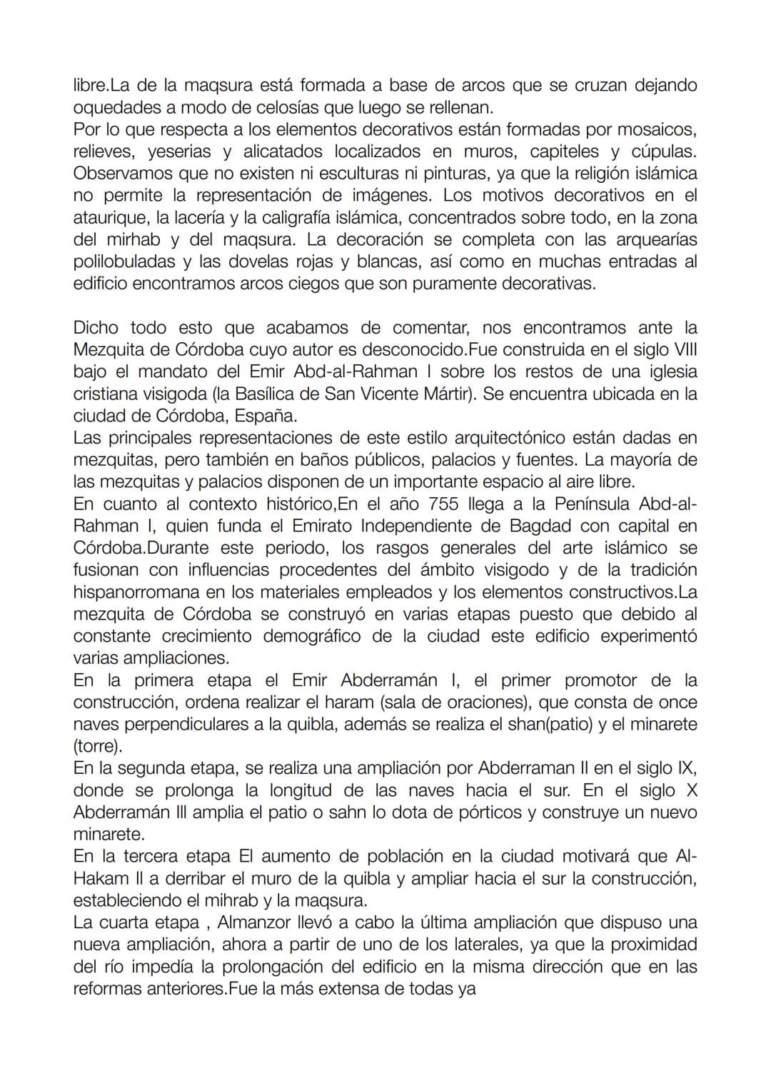 "Mezquita de Córdoba”
Nos encontramos ante una imagen donde podemos observar una obra
arquitectónica. Por sus características podemos deduci