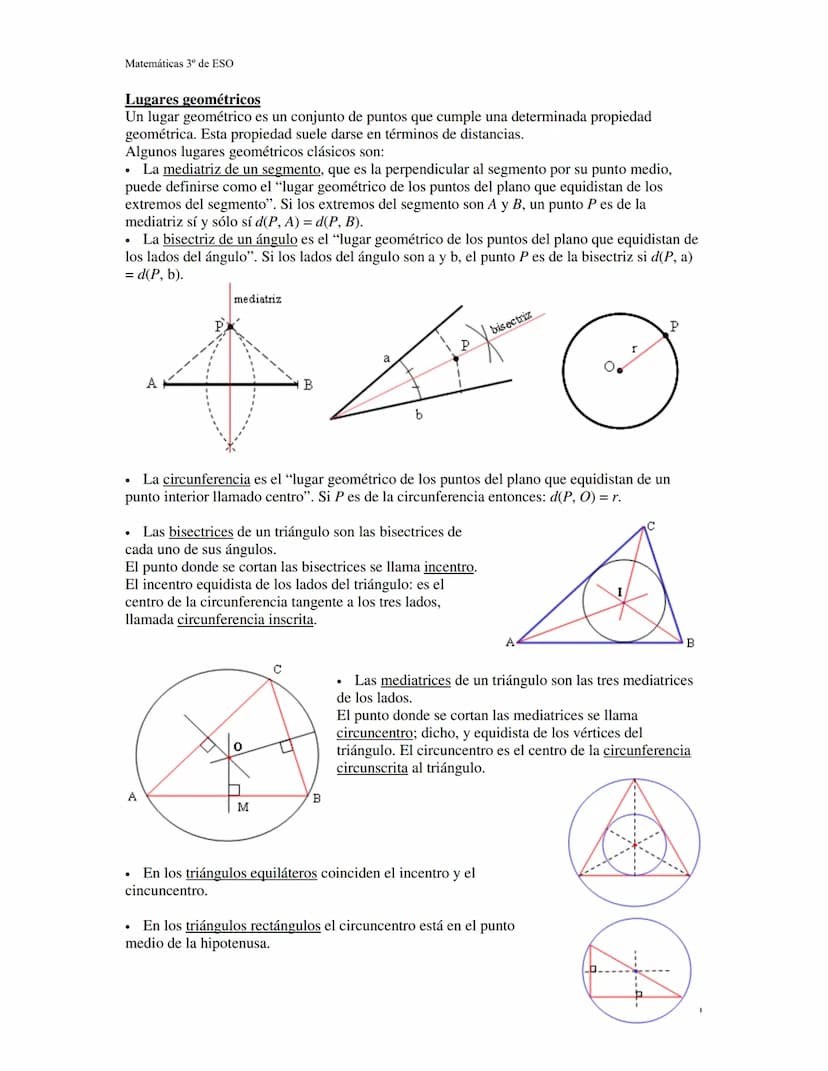 Matemáticas 3º ESO
PROBLEMAS MÉTRICOS EN EL PLANO
Algunos resultados básicos:
La suma de los ángulos de cualquier triángulo es igual a dos r