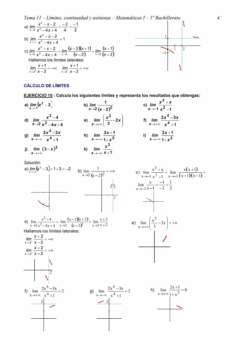 Tema 11- Límites, continuidad y asíntotas - Matemáticas I - 1° Bachillerato
TEMA 11 - LÍMITES, CONTINUIDAD Y ASÍNTOTAS
CÁLCULO GRÁFICO DE LÍ