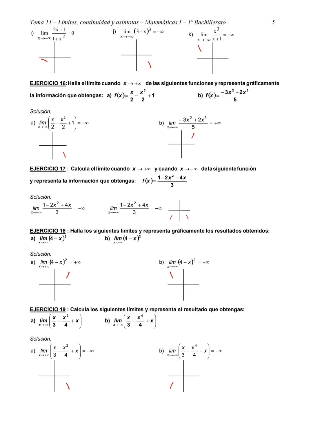 Tema 11- Límites, continuidad y asíntotas - Matemáticas I - 1° Bachillerato
TEMA 11 - LÍMITES, CONTINUIDAD Y ASÍNTOTAS
CÁLCULO GRÁFICO DE LÍ