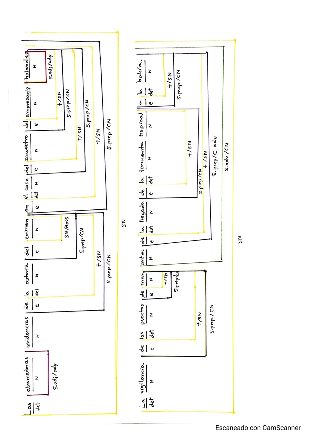 Analises de sintagmas
Un sintagma es
lo determina;
que
- AI SN (sintagma
1
Al S. Adj ( sintagma
una palabra
SN
- AI S. Adv (sintagma
-AI S.V