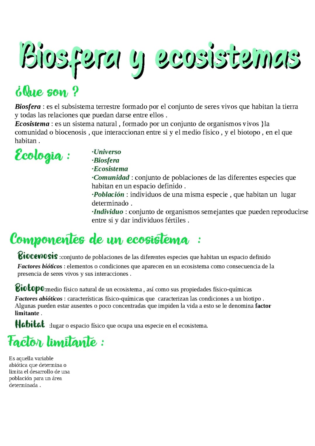 Biosfera y ecosistema