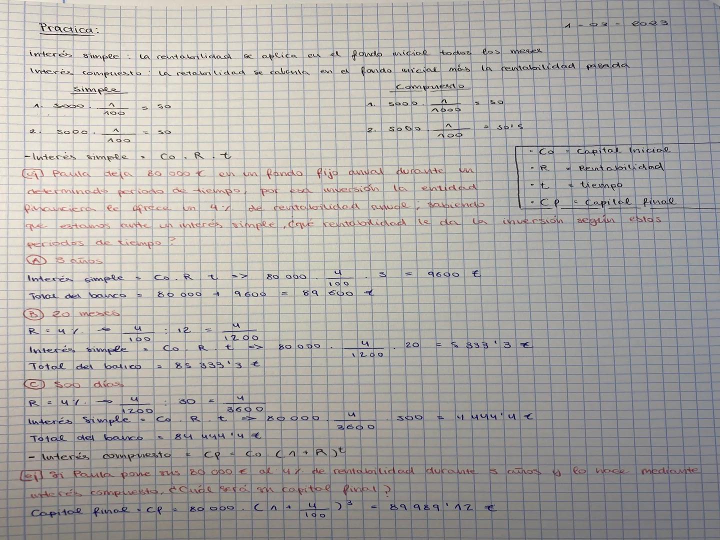 Practica:
interes simple :
Interés compuesto:
A.
2
Simple
5000
Sooo.
-Interes simple
dela
A
106
periodos
100
(e) Paula
determinads
financier