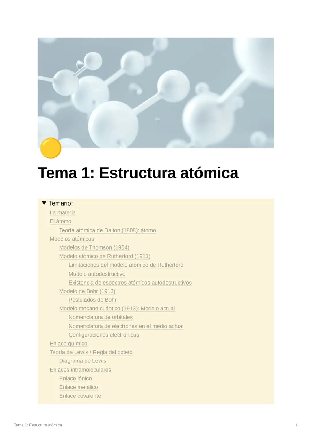 Teoría Atómica y Enlaces Químicos: Resumen Fácil para 3 ESO
