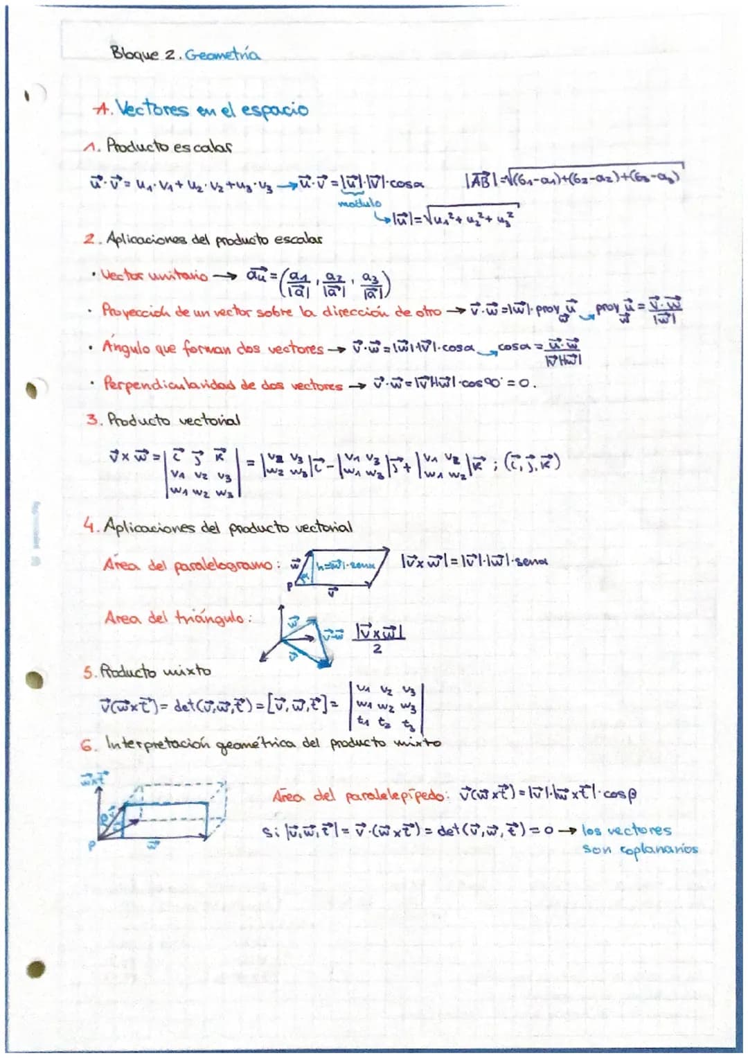 
<p>En el bloque 2 de geometría, se aborda el tema de los vectores en el espacio, con un enfoque específico en el producto escalar, producto