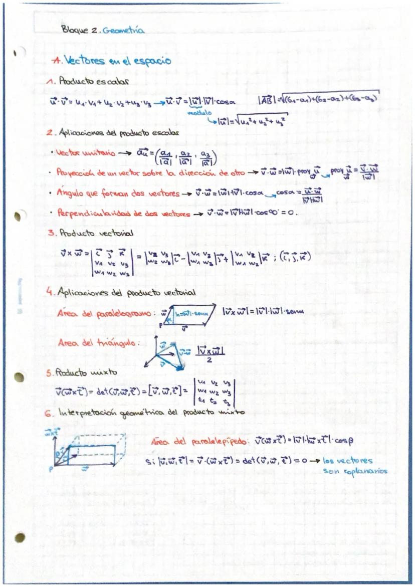 
<p>En el bloque 2 de geometría, se aborda el tema de los vectores en el espacio, con un enfoque específico en el producto escalar, producto