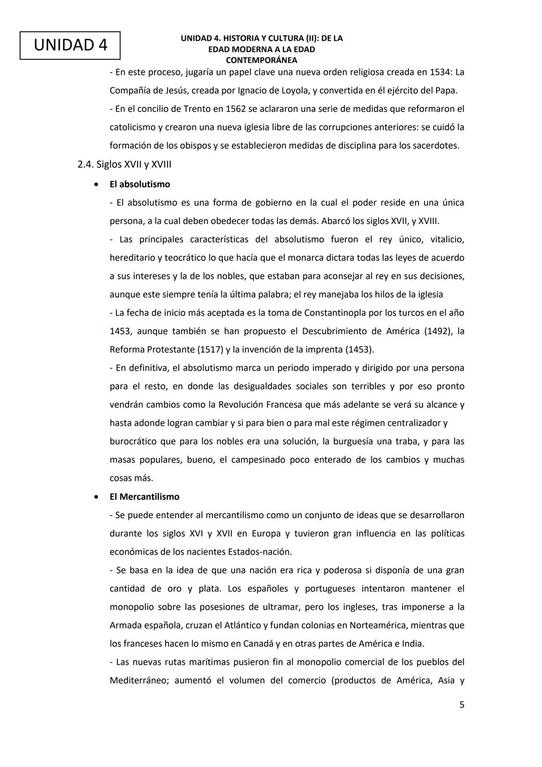 Ciencias Sociales
UNIDAD 4. Historia y cultura (II): de la Edad Moderna a la Edad
Contemporánea. UNIDAD 4
UNIDAD 4. HISTORIA Y CULTURA (II):