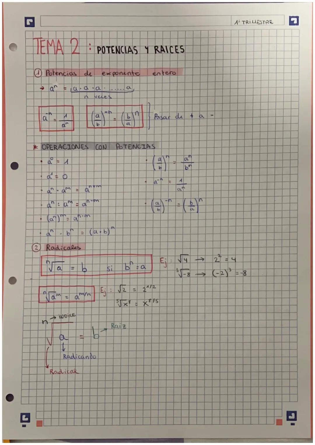 Operaciones con Potencias y Raíces