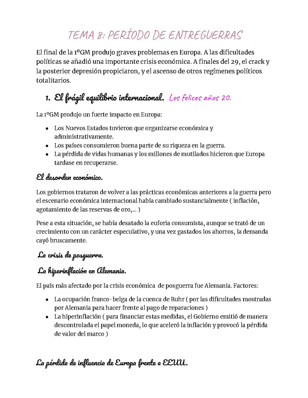 periodo de entreguerras