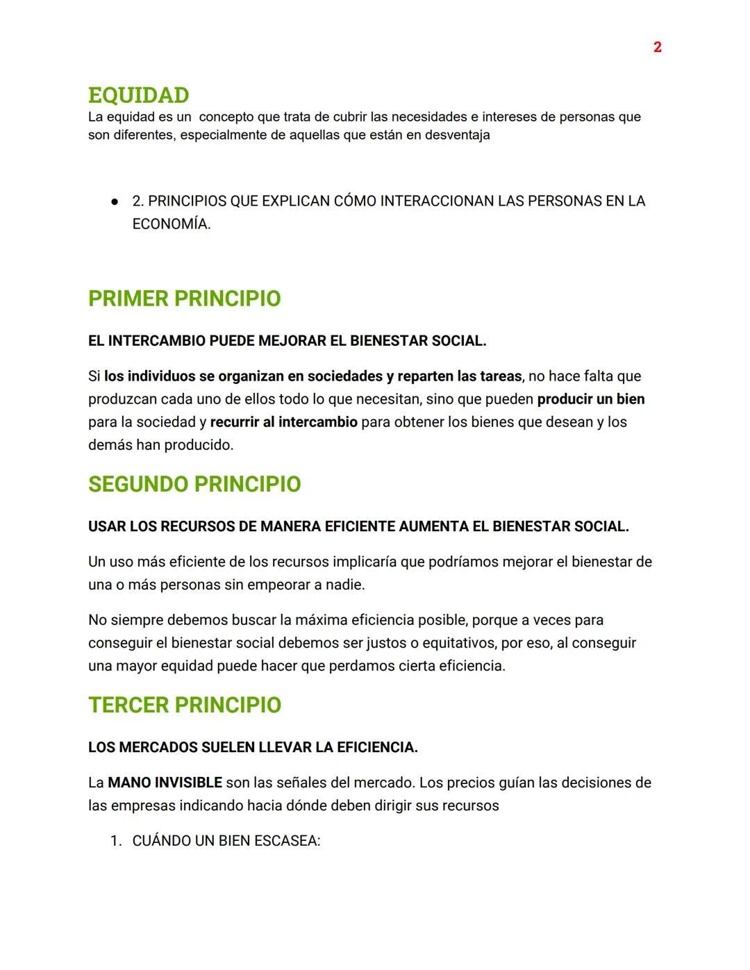 III
EXÁMEN ECONOMÍA
TEMA 2
. Índice
Fecha: 04/12/2024
。 Eficiencia y equidad
o Principios que explican cómo interaccionan las personas en la