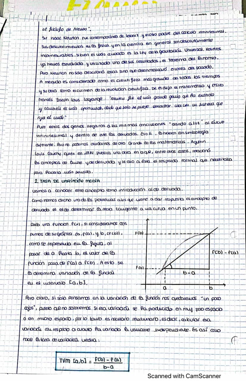 Fiom
tooooco 6
derivadas
1.Introducción
un poco de historia
2. Tasa de uanación media
3. Definicion de derivada
H. Calculo de Derivadas
4.1.
