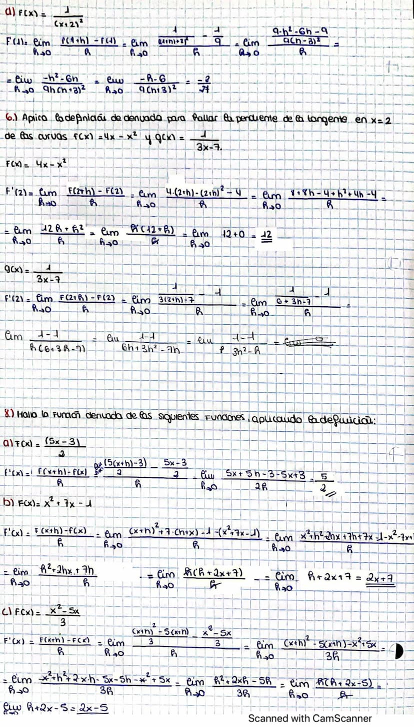 Fiom
tooooco 6
derivadas
1.Introducción
un poco de historia
2. Tasa de uanación media
3. Definicion de derivada
H. Calculo de Derivadas
4.1.