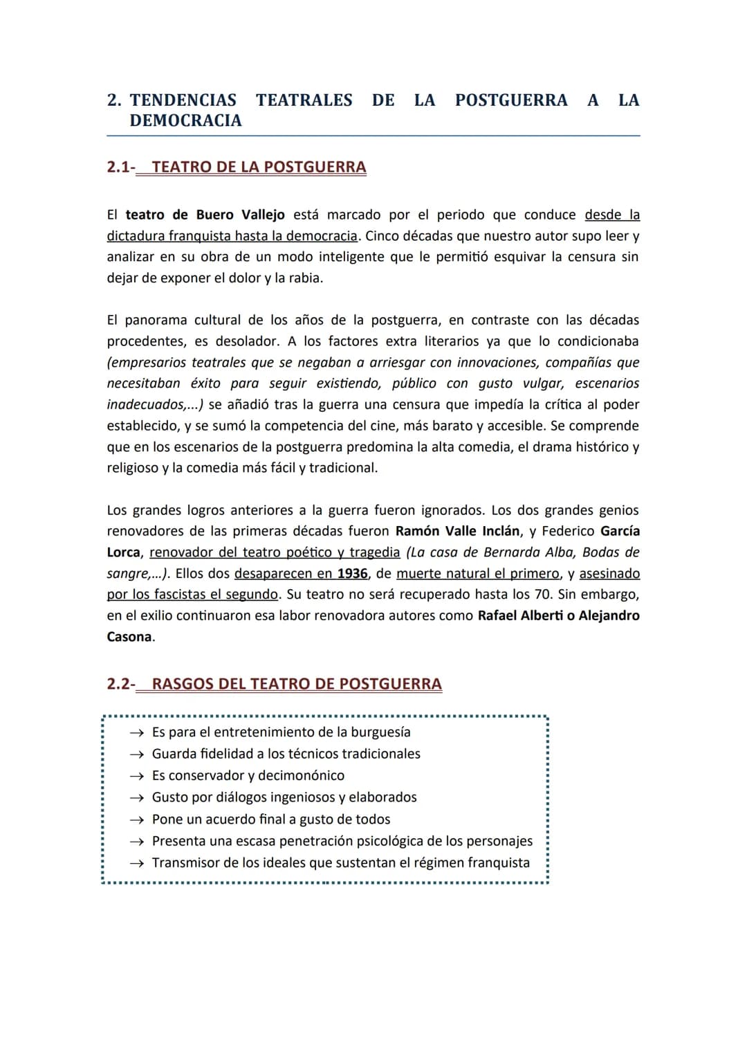 LITERATURA CASTELLANO
HISTORIA DE UNA ESCALERA - ANTONIO BUERO VALLEJO
1. DE LA POSTGUERRA A LA DEMOCRACIA
Tres años de guerra civil (1936-1