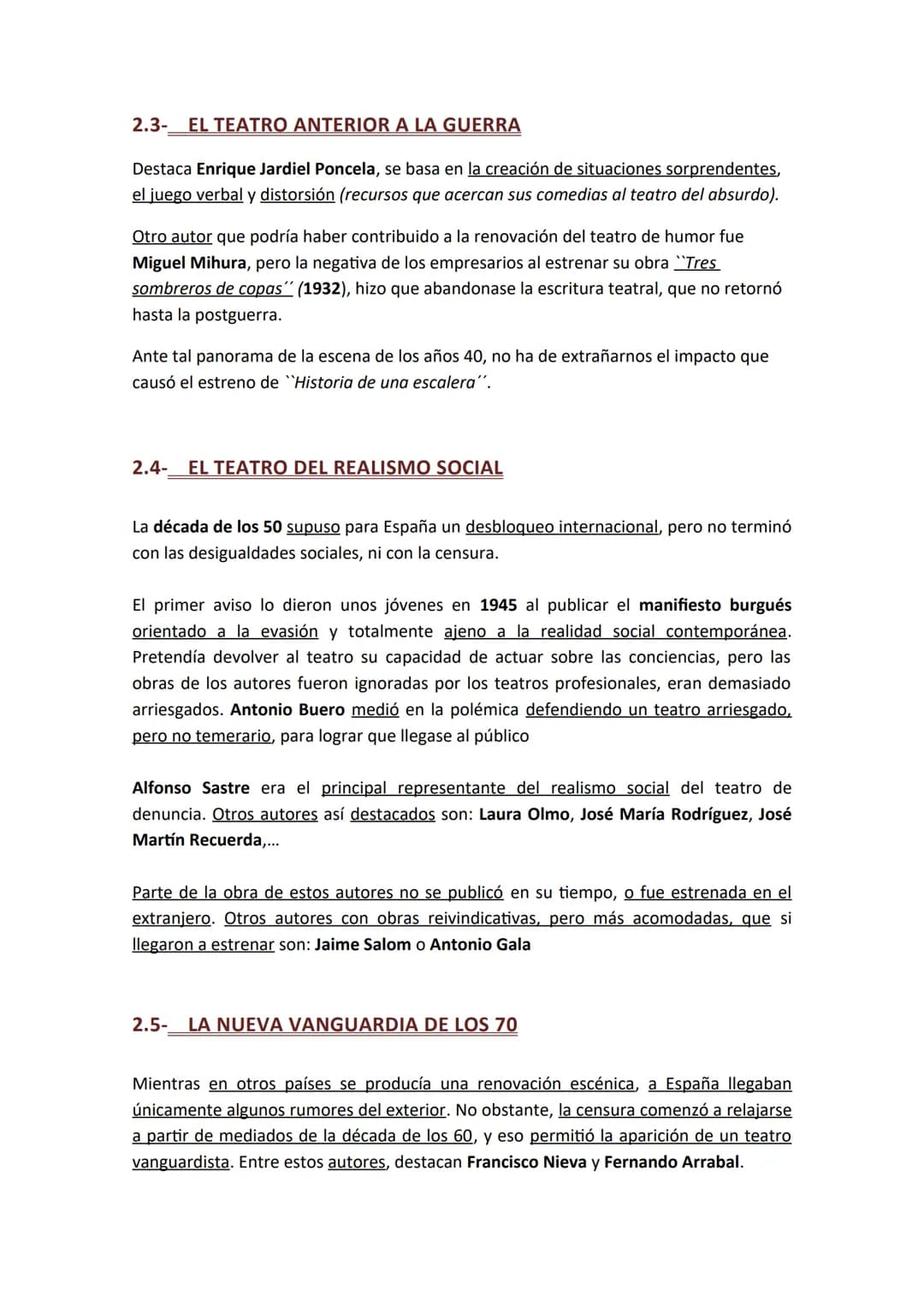 LITERATURA CASTELLANO
HISTORIA DE UNA ESCALERA - ANTONIO BUERO VALLEJO
1. DE LA POSTGUERRA A LA DEMOCRACIA
Tres años de guerra civil (1936-1