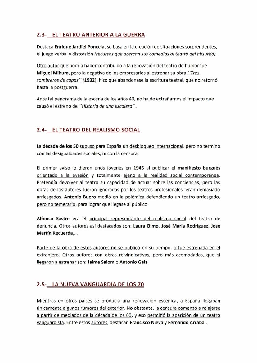 LITERATURA CASTELLANO
HISTORIA DE UNA ESCALERA - ANTONIO BUERO VALLEJO
1. DE LA POSTGUERRA A LA DEMOCRACIA
Tres años de guerra civil (1936-1