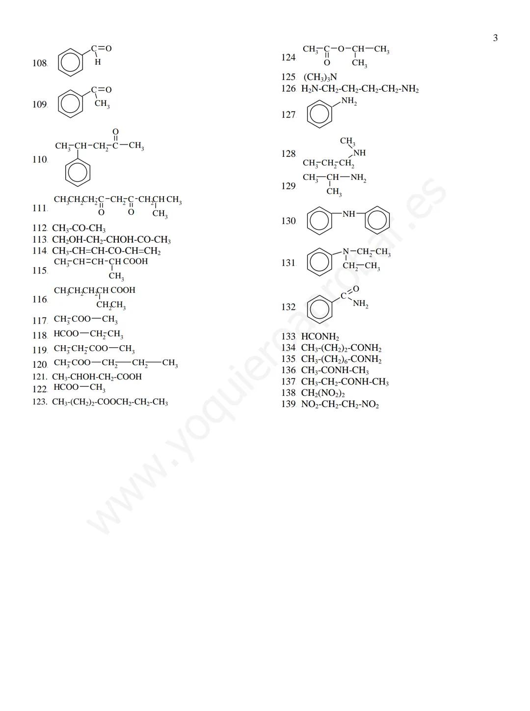 Ejercicios de formulación y nomenclatura de Química Orgánica
1. metilpropano.
2. 2,3-dimetilbutano
3. 5-etil-2,3,6-trimetil-4-propiloctano.
