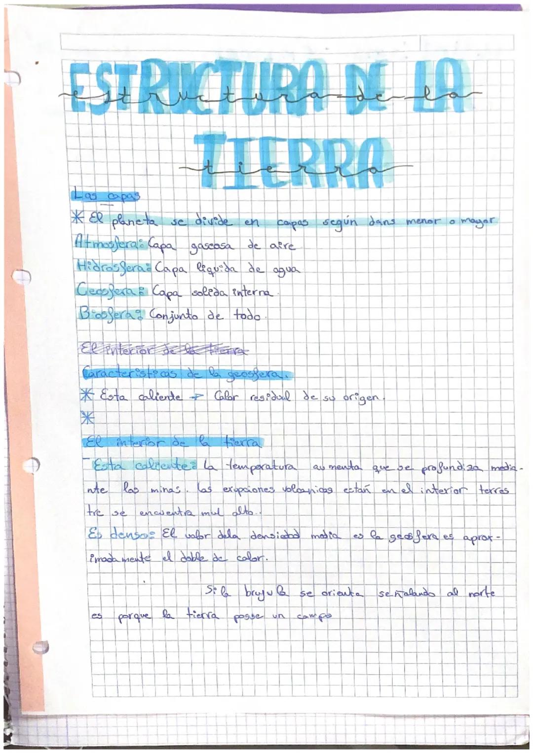 ESTRUCTURA DE in
Las capas
TIERRA
Capas según dans menor
*El planeta se divide en
Atmosfera: Capa gascasa de aire
Hidrosfera Capa liquida de