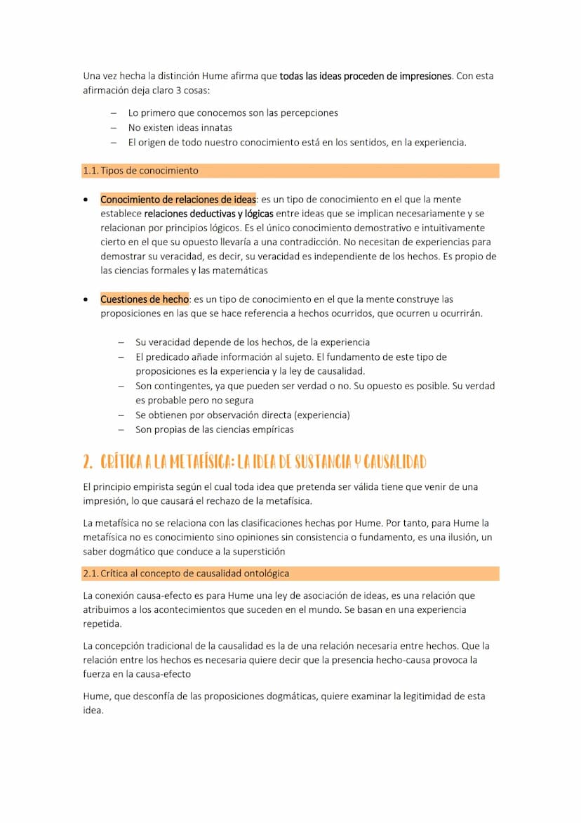 TEMA 7: DAVID HOME
1. TEORÍA DEL CONOCIMIENTO DE HUME
El propósito filosófico de Hume es crear una ciencia filosófica del hombre, que tenga 