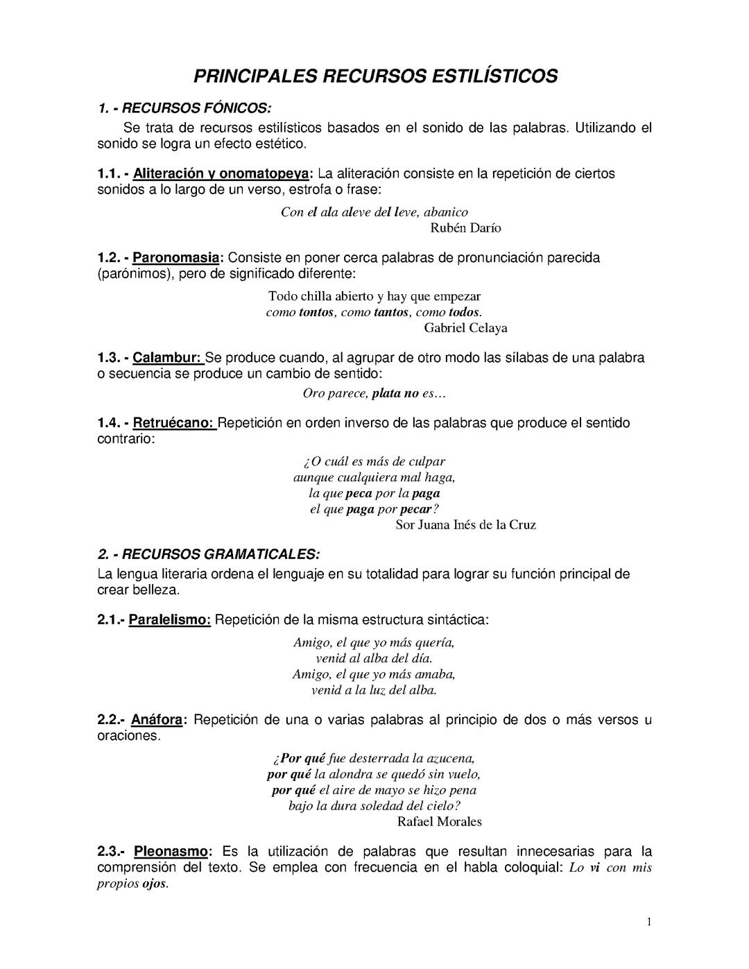 Recursos Estilísticos en Poesía