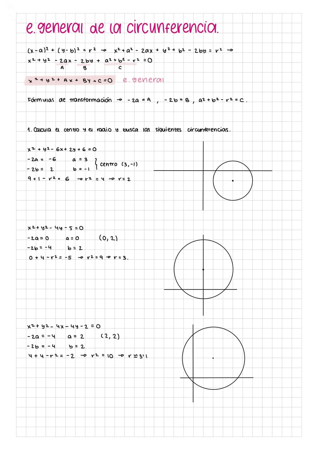 · La circunferencia.
Lugar geométrico.
Es un conjunto de puntos que cumplen una determinada propiedad. EJEMPIOS:
1. Calcula el lugar geométr