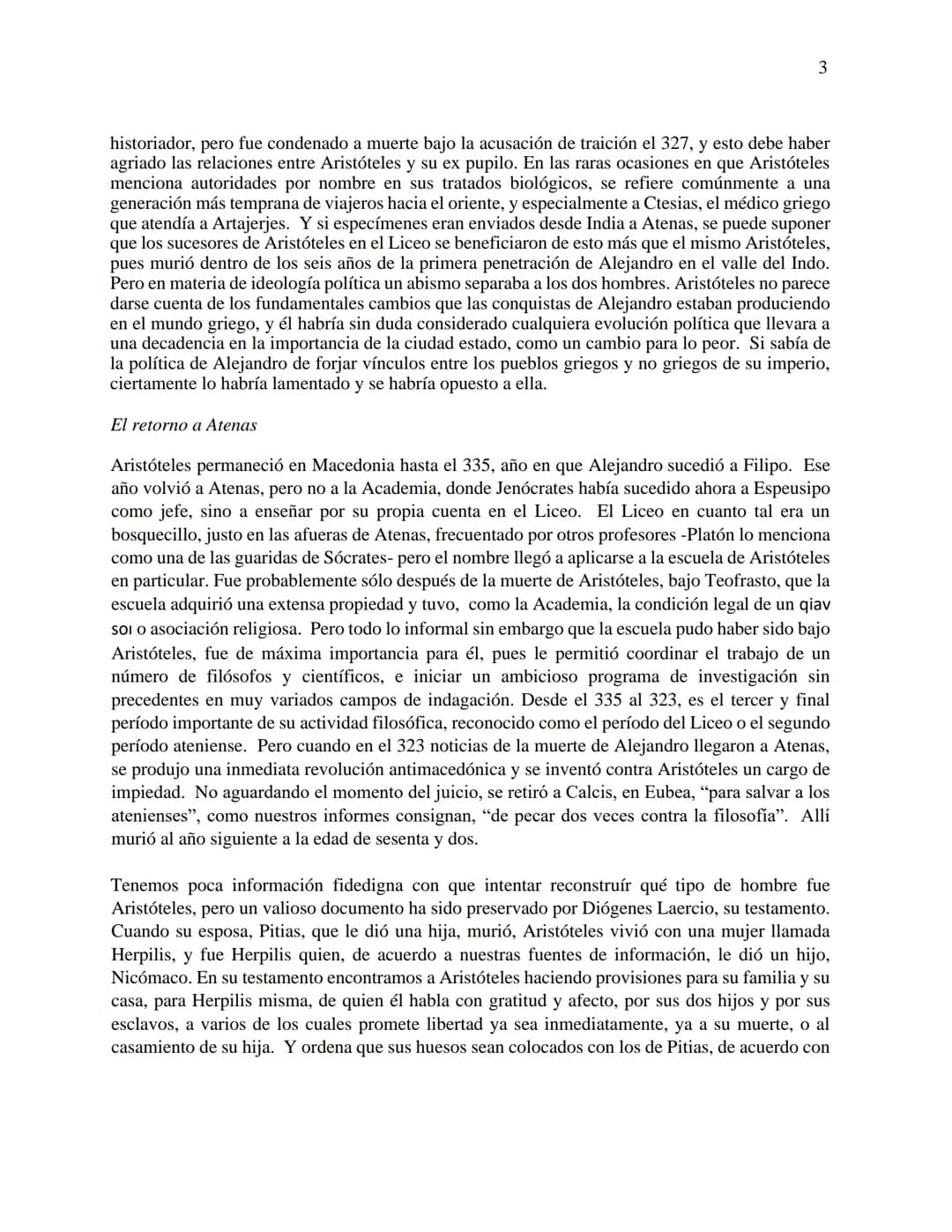 ARISTÓTELES
DESARROLLO Y ESTRUCTURA DE SU PENSAMIENTO
CAPITULO I
VIDA Y OBRAS
Aristóteles nació el 384 a. C. en Estagira, una pequeña ciudad
