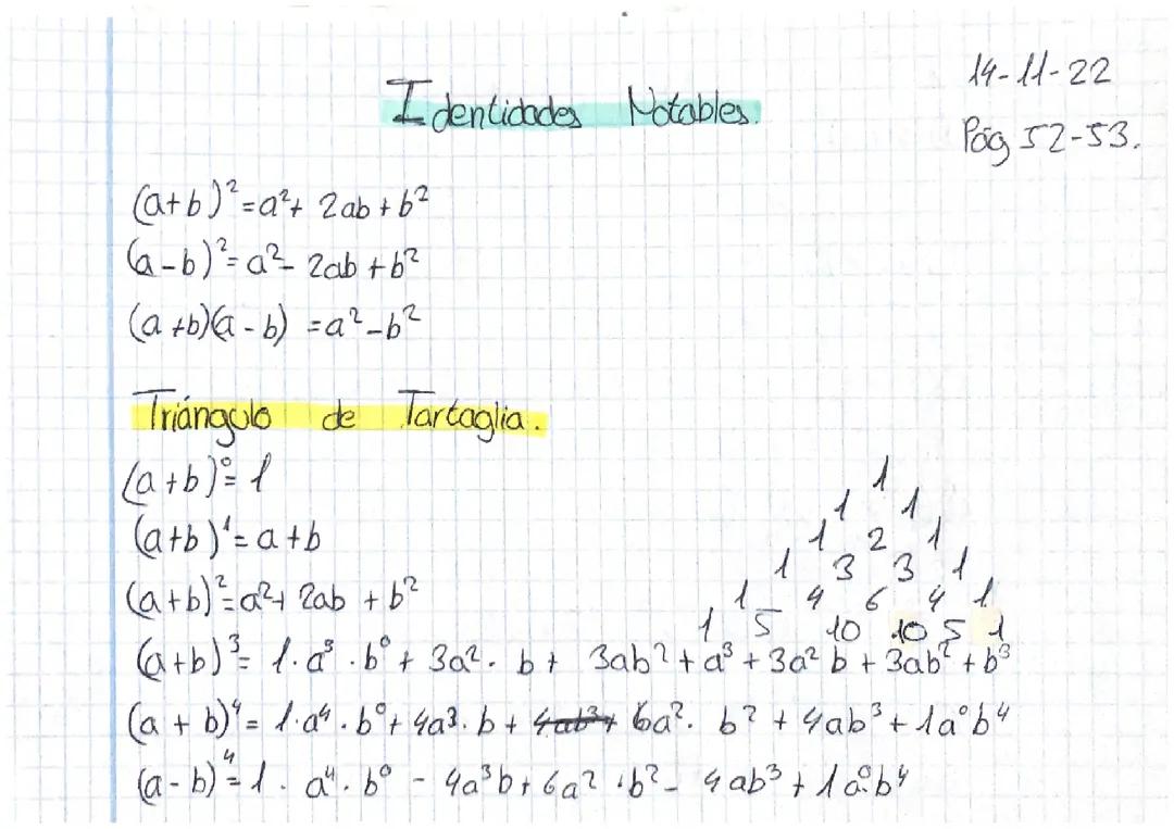Identidades Notables 