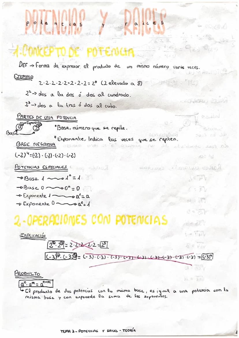 POTENCIAS Y DOLCE&
1: CONCEP TO BE POTENCIA.
DEF Forma de expresar el producto de
EJEMPLO
Base
PARTES DE UNA POTENCIA
Exponents
2-2-2-2-2-2-