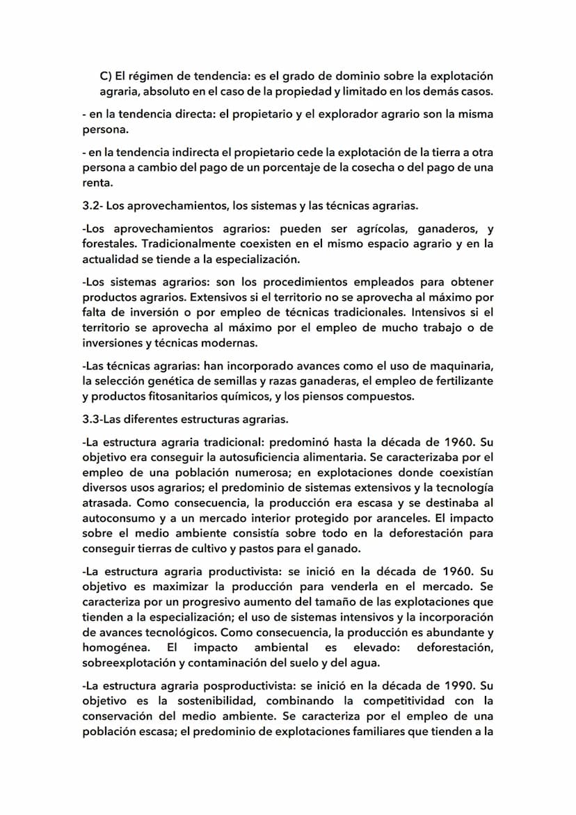 1.El espacio rural:
Los rasgos del espacio rural:
El espacio rural es el territorio no urbanizado en donde los municipios hay
menos de 10000