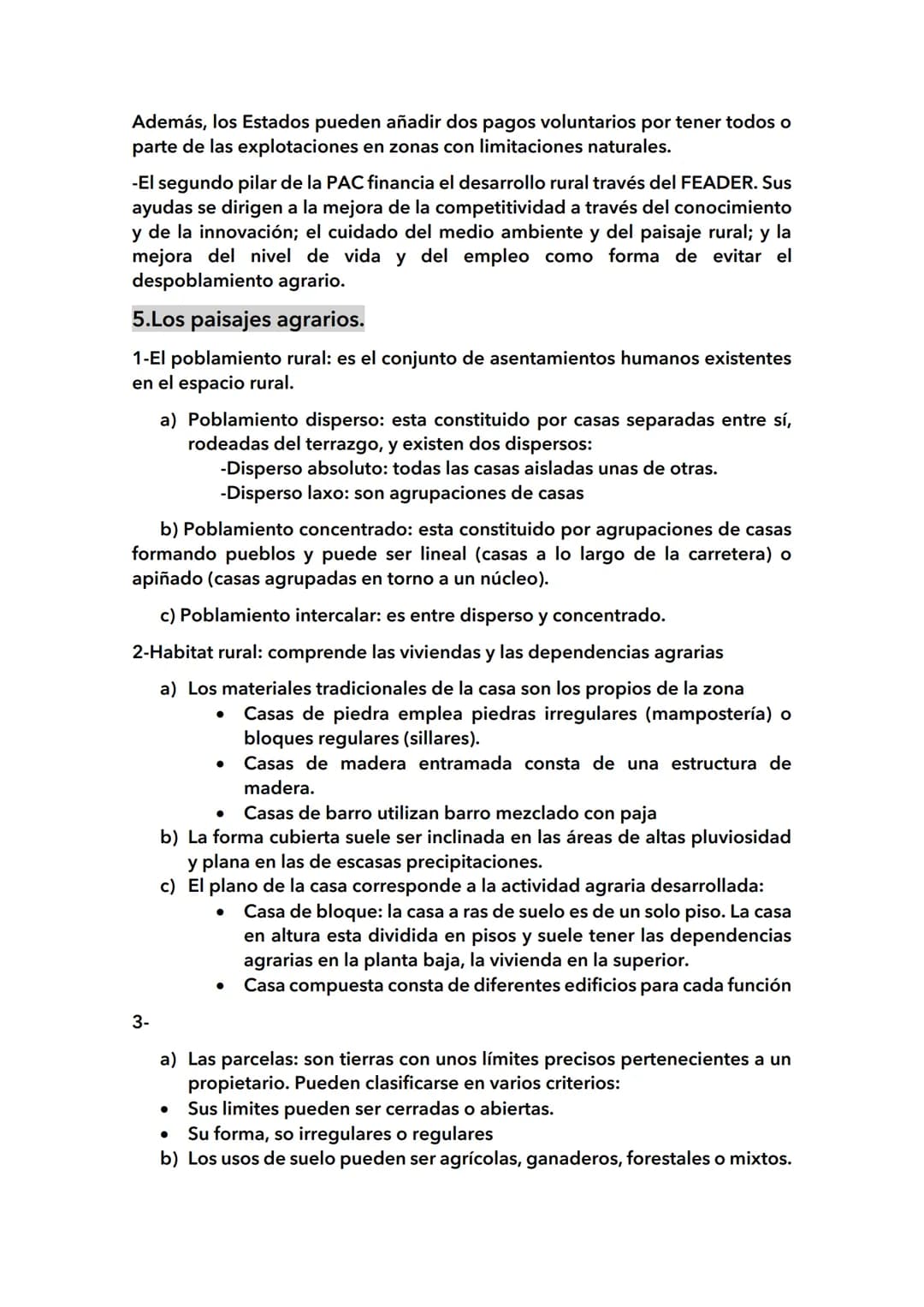 1.El espacio rural:
Los rasgos del espacio rural:
El espacio rural es el territorio no urbanizado en donde los municipios hay
menos de 10000