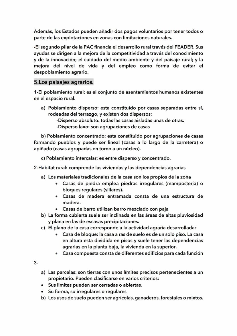 1.El espacio rural:
Los rasgos del espacio rural:
El espacio rural es el territorio no urbanizado en donde los municipios hay
menos de 10000