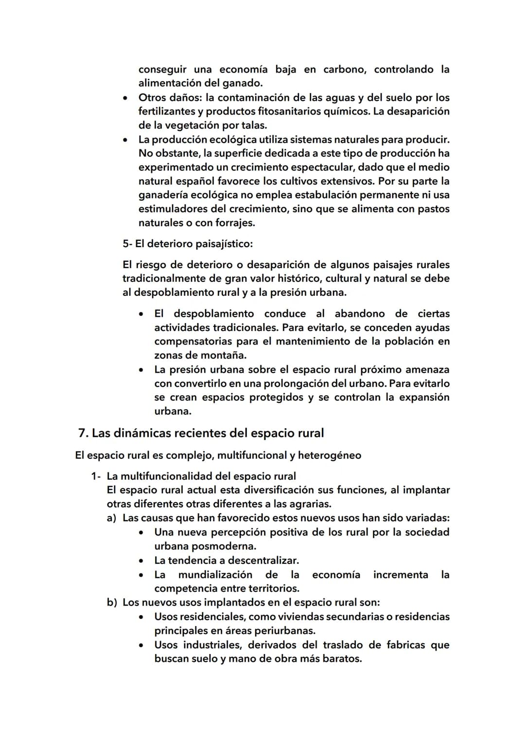 1.El espacio rural:
Los rasgos del espacio rural:
El espacio rural es el territorio no urbanizado en donde los municipios hay
menos de 10000