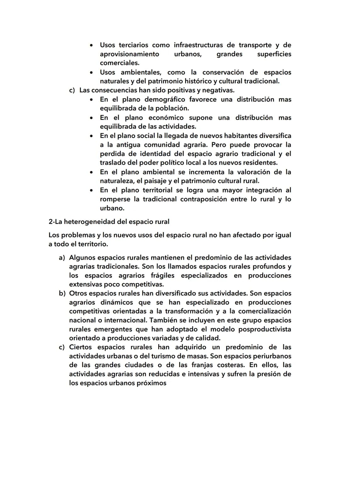 1.El espacio rural:
Los rasgos del espacio rural:
El espacio rural es el territorio no urbanizado en donde los municipios hay
menos de 10000