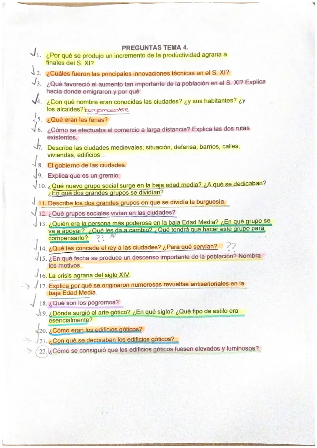 PREGUNTAS TEMA 4.
J₁.
¿Por qué se produjo un incremento de la productividad agraria a
finales del S. XI?
√2. ¿Cuáles fueron las principales 